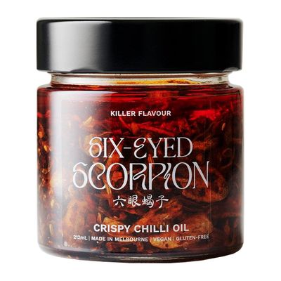 CRISPY CHILLI OIL 212ML, SIX EYED SCORPION