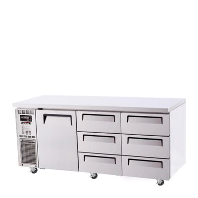 Fridge Underbench 1 Door 6 Drawer 538L Turbo Air