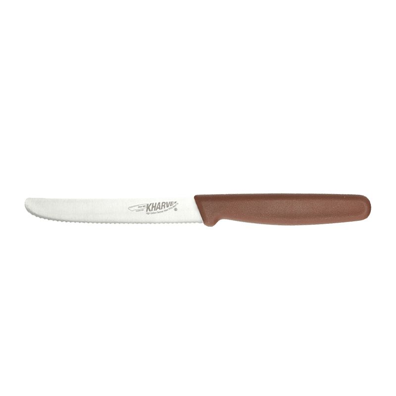 KNIFE UTILITY SERR BROWN 100MM, KHARVE