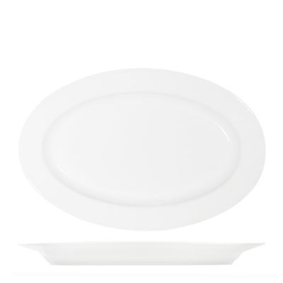 PLATTER OVAL W/RIM WHITE 200X140MM, TK CORE