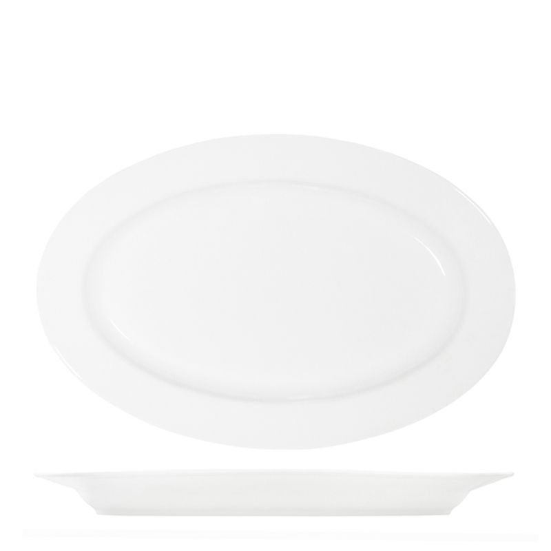 PLATTER OVAL W/RIM WHITE 230X155MM, TK CORE