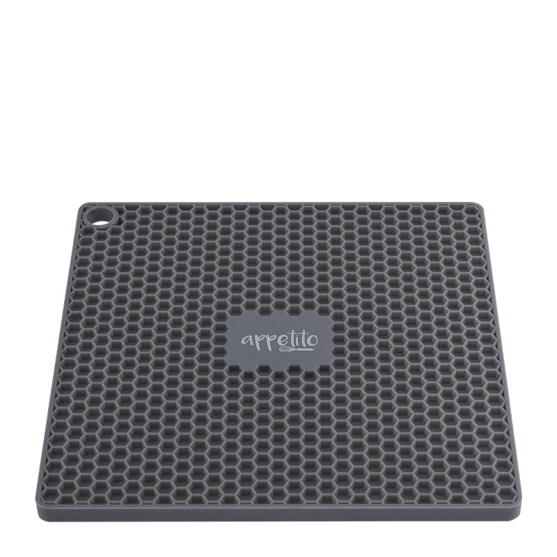 TRIVET SILICONE SQ 17.3X17.3CM CHARCOAL