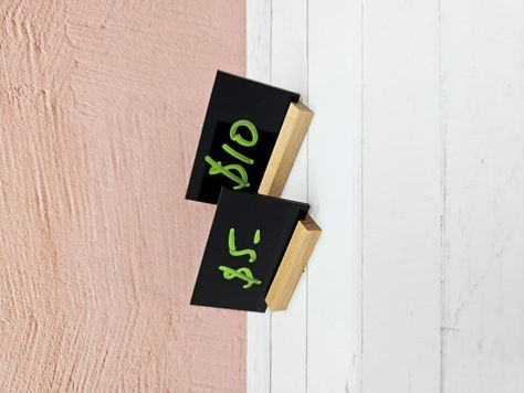 CABINET SIGNAGE 5PK 70X40MM BLK ACRYLIC