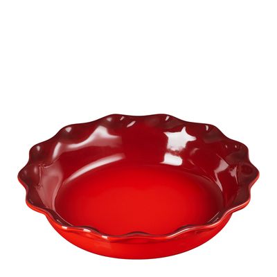 PIE DISH FLUTED S/WARE CERISE 23CM, LE CREUSET
