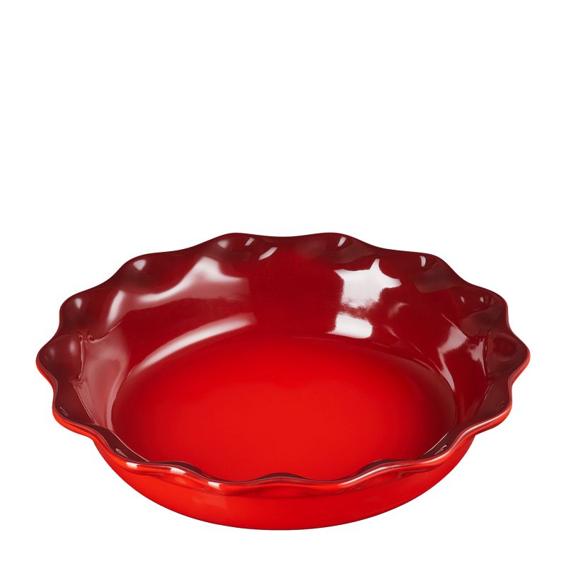 PIE DISH FLUTED S/WARE CERISE 23CM, LE CREUSET
