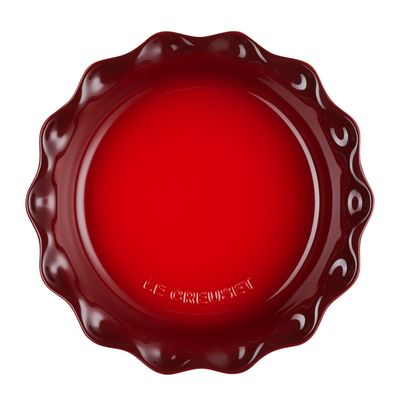 PIE DISH FLUTED S/WARE CERISE 23CM, LE CREUSET