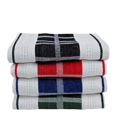 CHEF TEATOWEL BL/GRN/RED/BLK 50X70CM 4PK