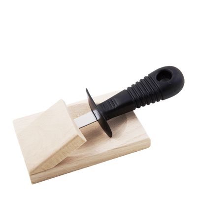 OYSTER KNIFE W/WOODEN BLOCK BLK, A/VERDIER