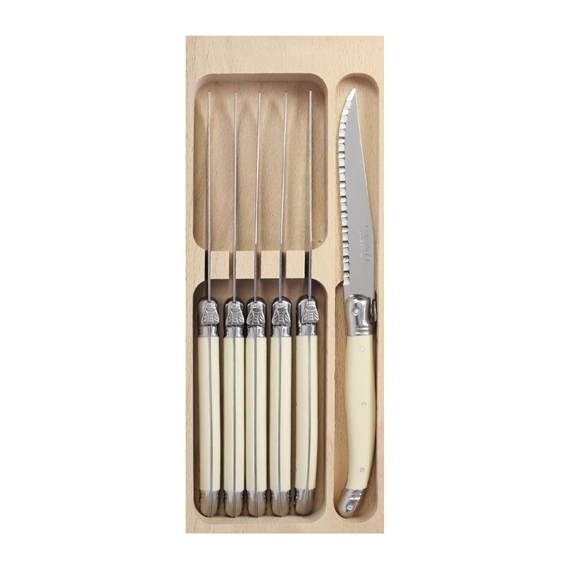 KNIFE SERRATED IVORY SET-6, ANDRE VERDIER
