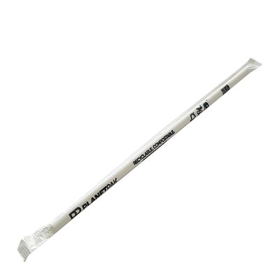 STRAW JUMBO WRAPPED BIOPLASTIC 197X60MM, 200PK
