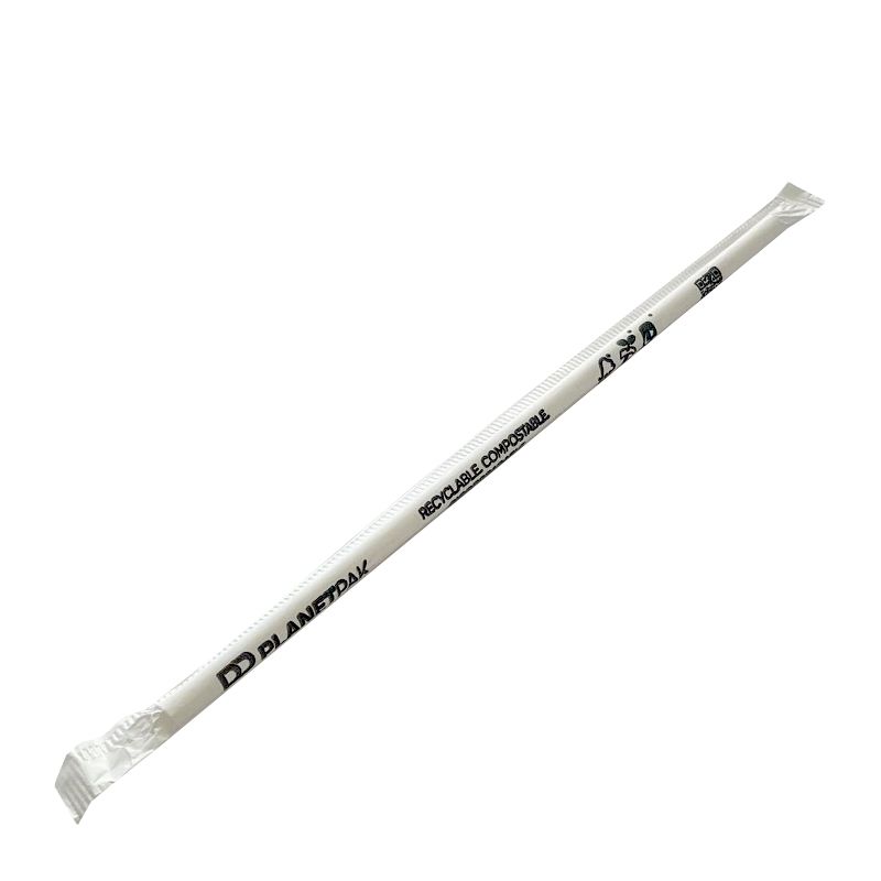 STRAW JUMBO WRAPPED BIOPLASTIC 197X60MM, 200PK