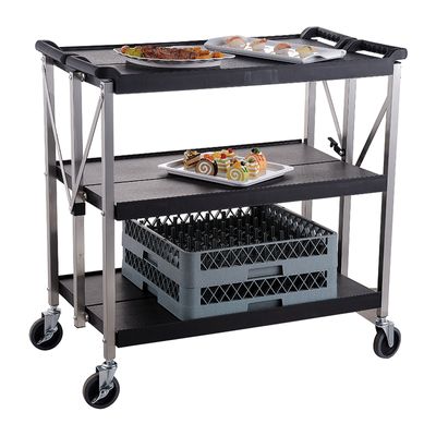 TROLLEY FOLDABLE LRG BLK 930X510X930MM