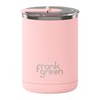 CUP REUSABLE CERAMIC HINGE LID BLUSH 12OZ, F/GREEN