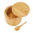 SALT BOX RND BAMBOO W SPOON
