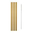 STRAWS S/S GOLD W/BRUSH 4PC, M&W