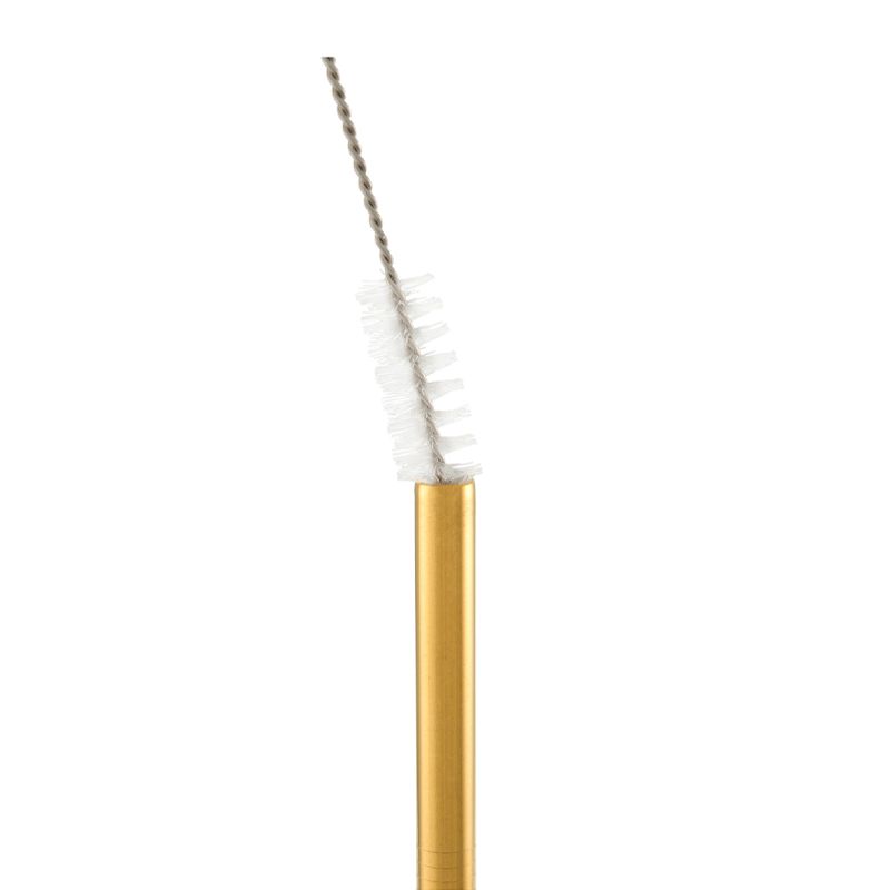STRAWS S/S GOLD W/BRUSH 4PC, M&W
