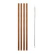 STRAWS S/S ROSE GOLD W/BRUSH 4PC, M&W