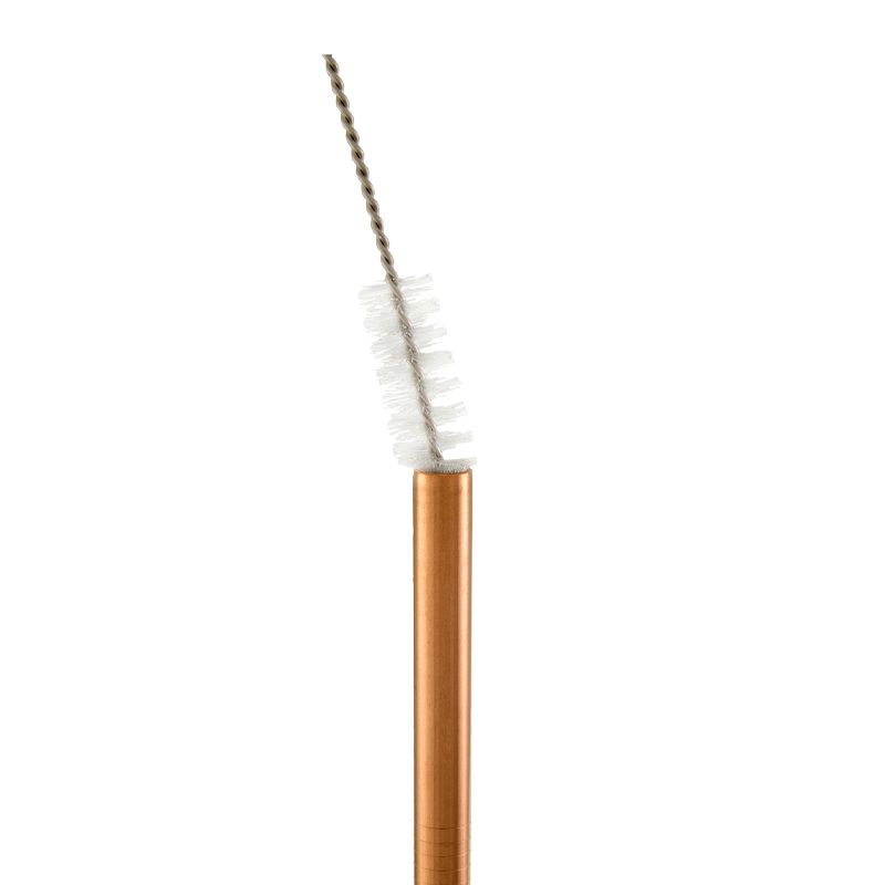 STRAWS S/S ROSE GOLD W/BRUSH 4PC, M&W
