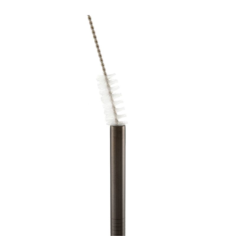 STRAWS S/S BLACK W/BRUSH 4PC, M&W