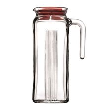 JUG GLASS W/RED LID 1LT, PASABAHCE