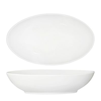 SERVING BOWL OVAL WHITE 305X185MM, TK CORE