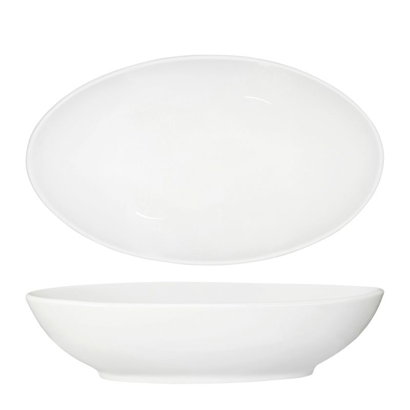 SERVING BOWL OVAL WHITE 305X185MM, TK CORE