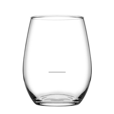 GLASS STEMLESS 440ML W/150ML POURLINE, AMBER