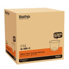 TUMBLER UNBRANDED 360ML, BIOPAK 1000CTN