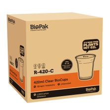 CUP CLEAR UNBRANDED 420ML, BIOPAK 1000CTN