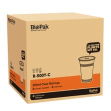 CUP CLEAR UNBRANDED 500ML, BIOPAK 1000CTN
