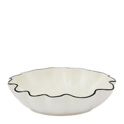 BOWL SERVING IVORY/BLACK 30CM, WINSLOW
