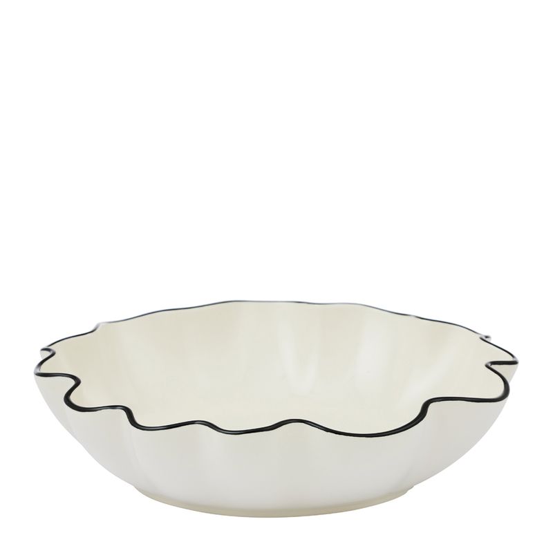 BOWL SERVING IVORY/BLACK 30CM, WINSLOW