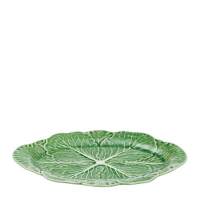PLATTER OVAL CABBAGE GREEN 38X26CM