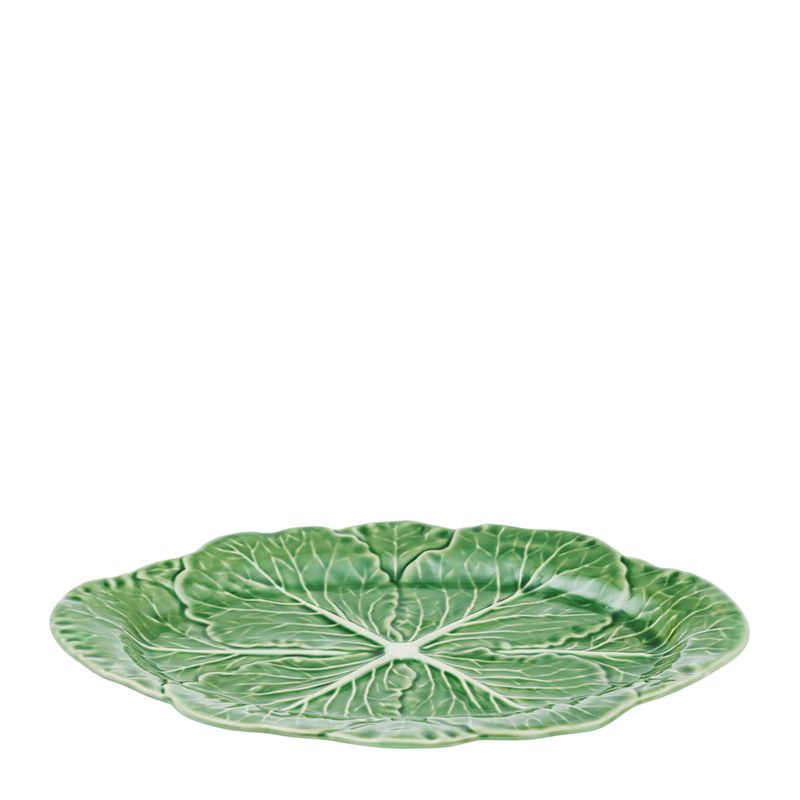 PLATTER OVAL CABBAGE GREEN 38X26CM