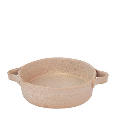 DISH SERVING RD STONE TAUPE 26.5X20.6X6.5CM