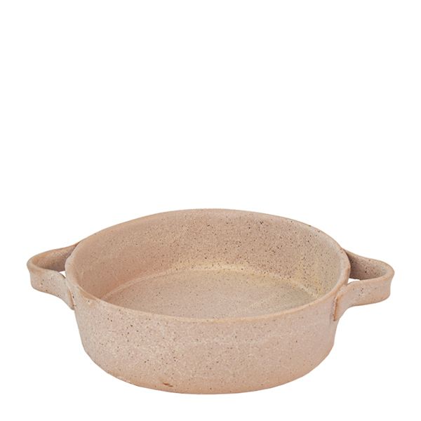 DISH SERVING RD STONE TAUPE 26.5X20.6X6.5CM