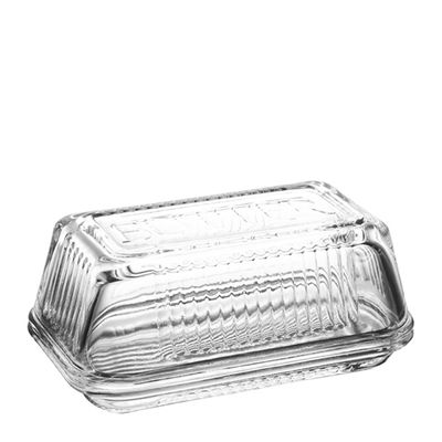 BUTTER DISH GLASS 17X10X6CM