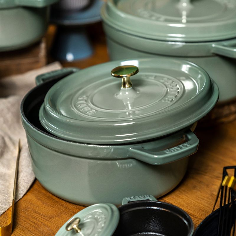 COCOTTE ROUND EUCALYPTUS 24CM/3.8LT, STAUB