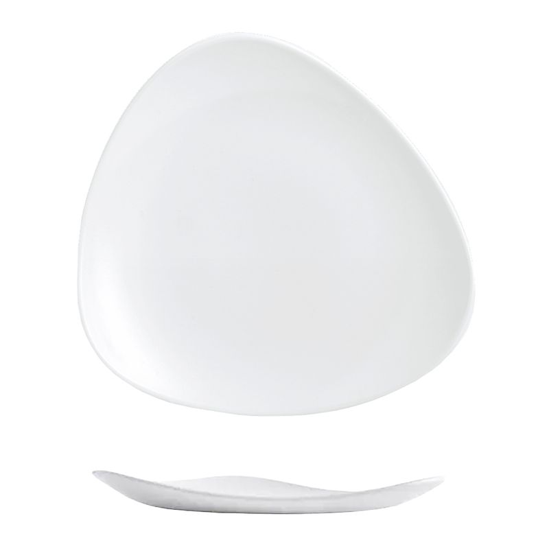 PLATE TRIANGLE 229MM, SATIN WHITE CHURCHILL