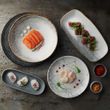 PLATE COUPE PEARL GREY 217MM, KINTSUGI
