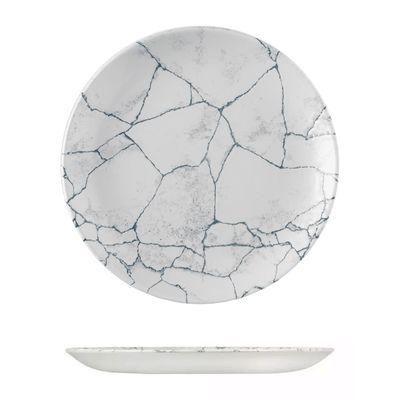 PLATE COUPE PEARL GREY 260MM, KINTSUGI