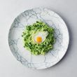 PLATE COUPE PEARL GREY 260MM, KINTSUGI