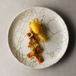 PLATE COUPE AGATE GREY 260MM, KINTSUGI