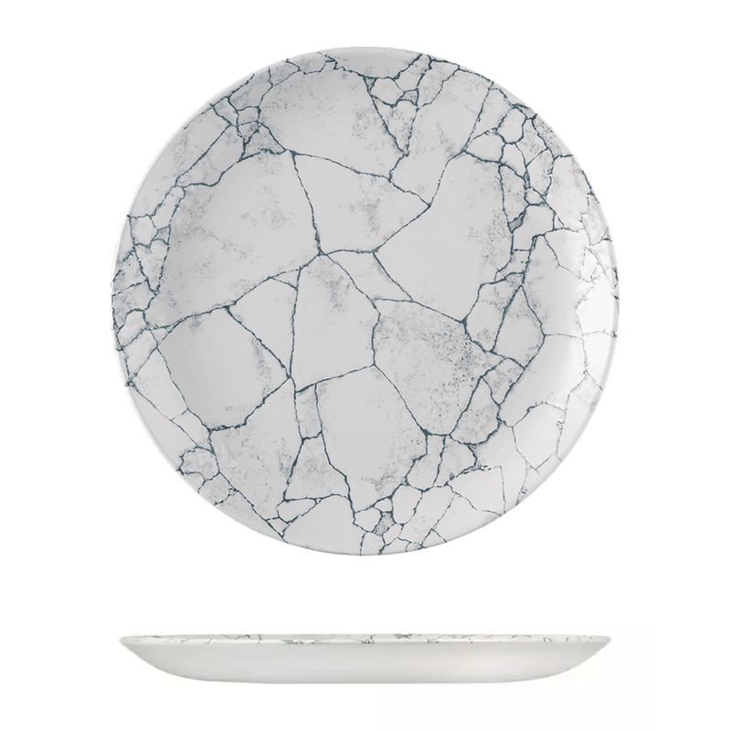 PLATE COUPE PEARL GREY 288MM, KINTSUGI