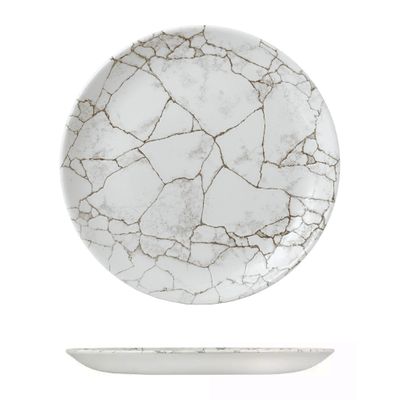 PLATE COUPE AGATE GREY 288MM, KINTSUGI