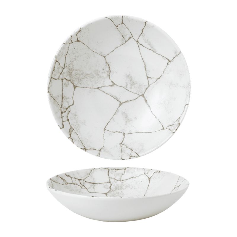 BOWL COUPE AGATE GREY 182MM, KINTSUGI