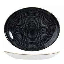 PLATE OVAL CHARCOAL 317X255MM, CH/HILL STUDIO