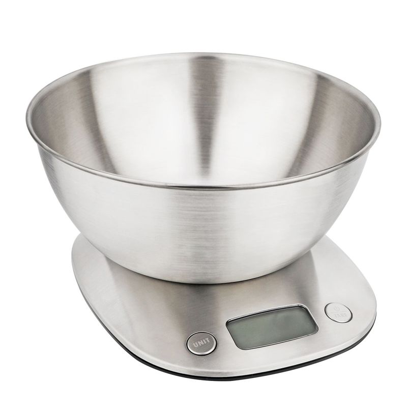 SCALE ELECTRONIC 5KG W/BOWL S/S, CUISINA