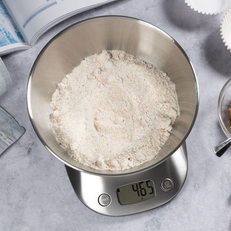 SCALE ELECTRONIC 5KG W/BOWL S/S, CUISINA