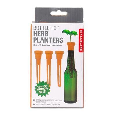 BOTTLE TOP HERB PLANTERS SET-3, KIKKERLAND